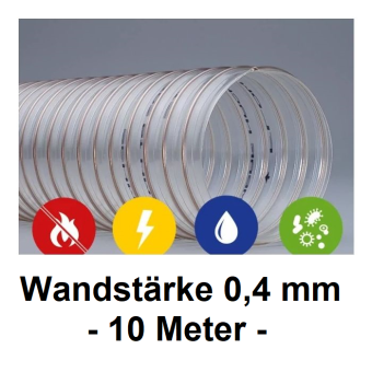 Absaugschlauch SMARTFLEX / BETAFLEX - 0,4 mm Wandstärke - 10-Meter Rolle 