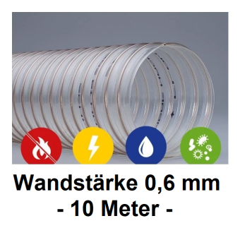 Absaugschlauch SMARTFLEX / BETAFLEX - 0,6 mm Wandstärke - 10-Meter Rolle 