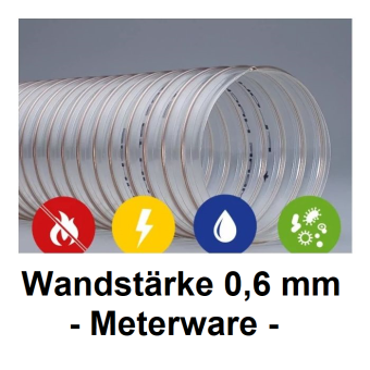 Absaugschlauch SMARTFLEX / BETAFLEX - 0,6 mm Wandstärke - Meterware 